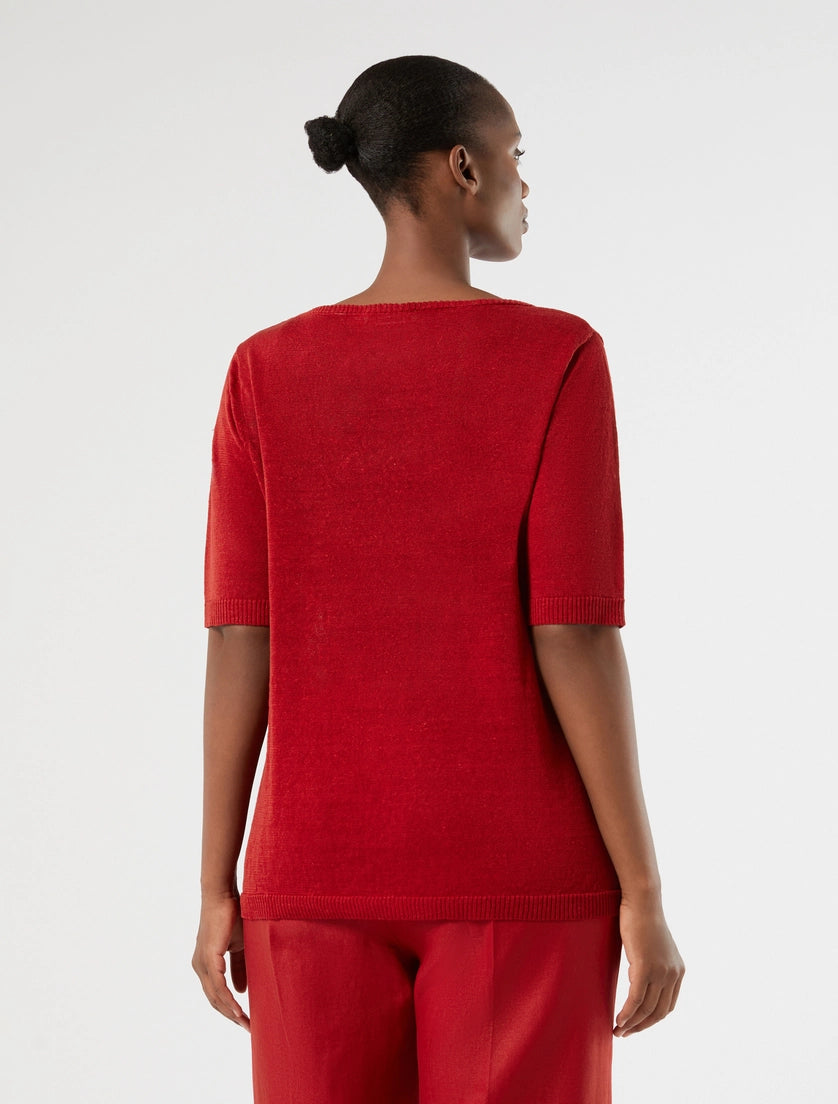 marina rinaldi linen-blend sweater for woman