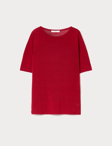 marina rinaldi linen-blend sweater for woman