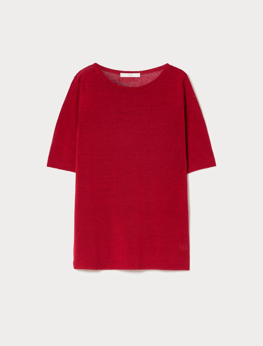 marina rinaldi linen-blend sweater for woman