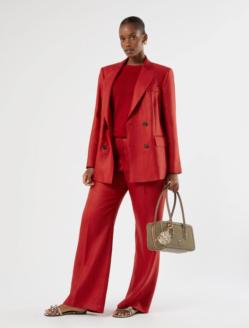 marina rinaldi linen-blend sweater for woman