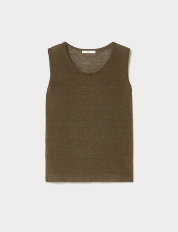marina rinaldi linen-blend top for woman