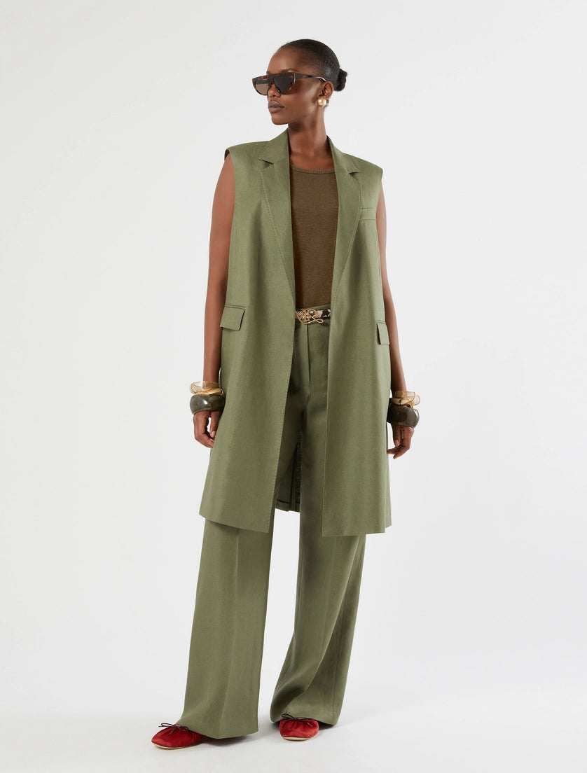 marina rinaldi linen-blend top for woman