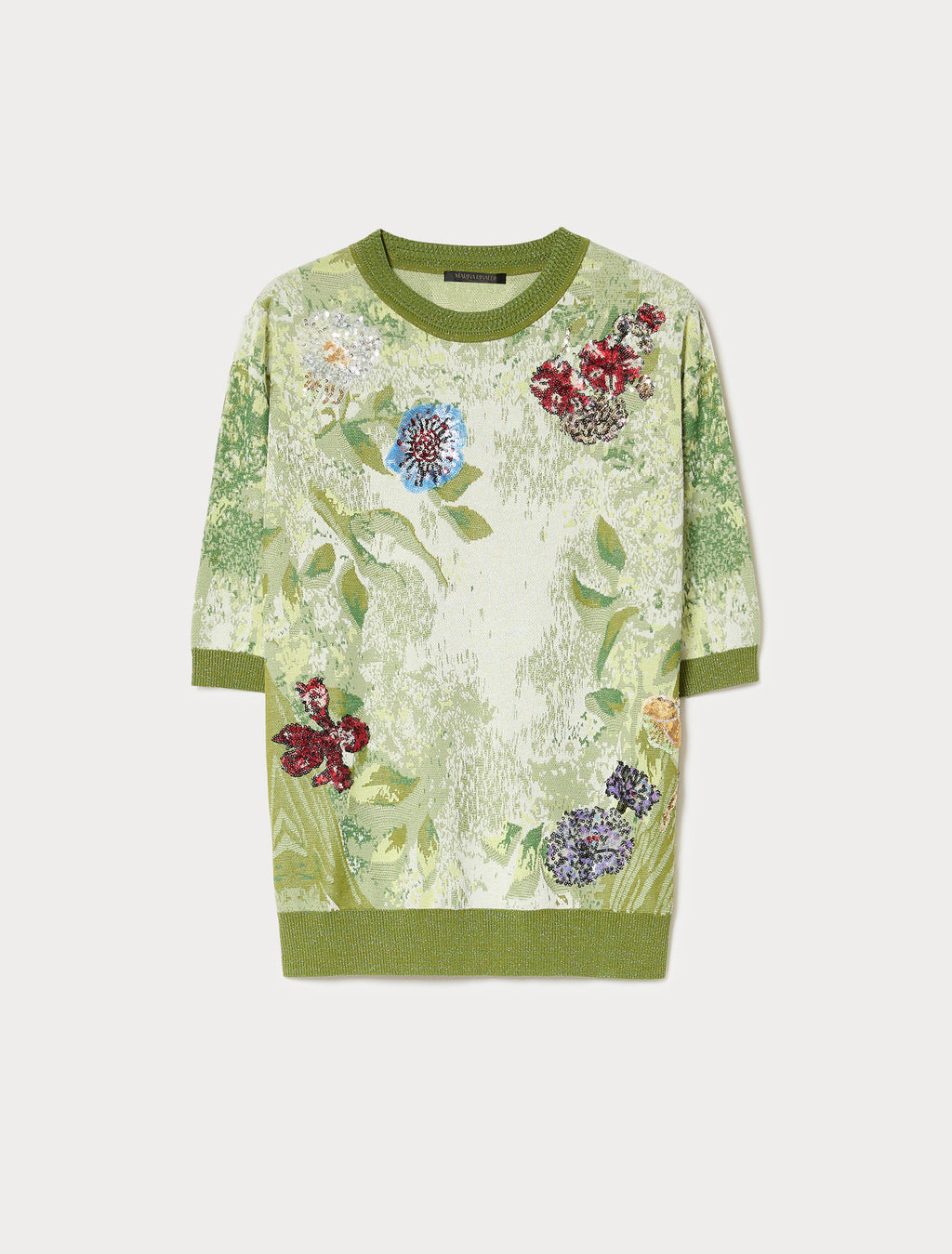 marina rinaldi embroidered jacquard sweater for woman