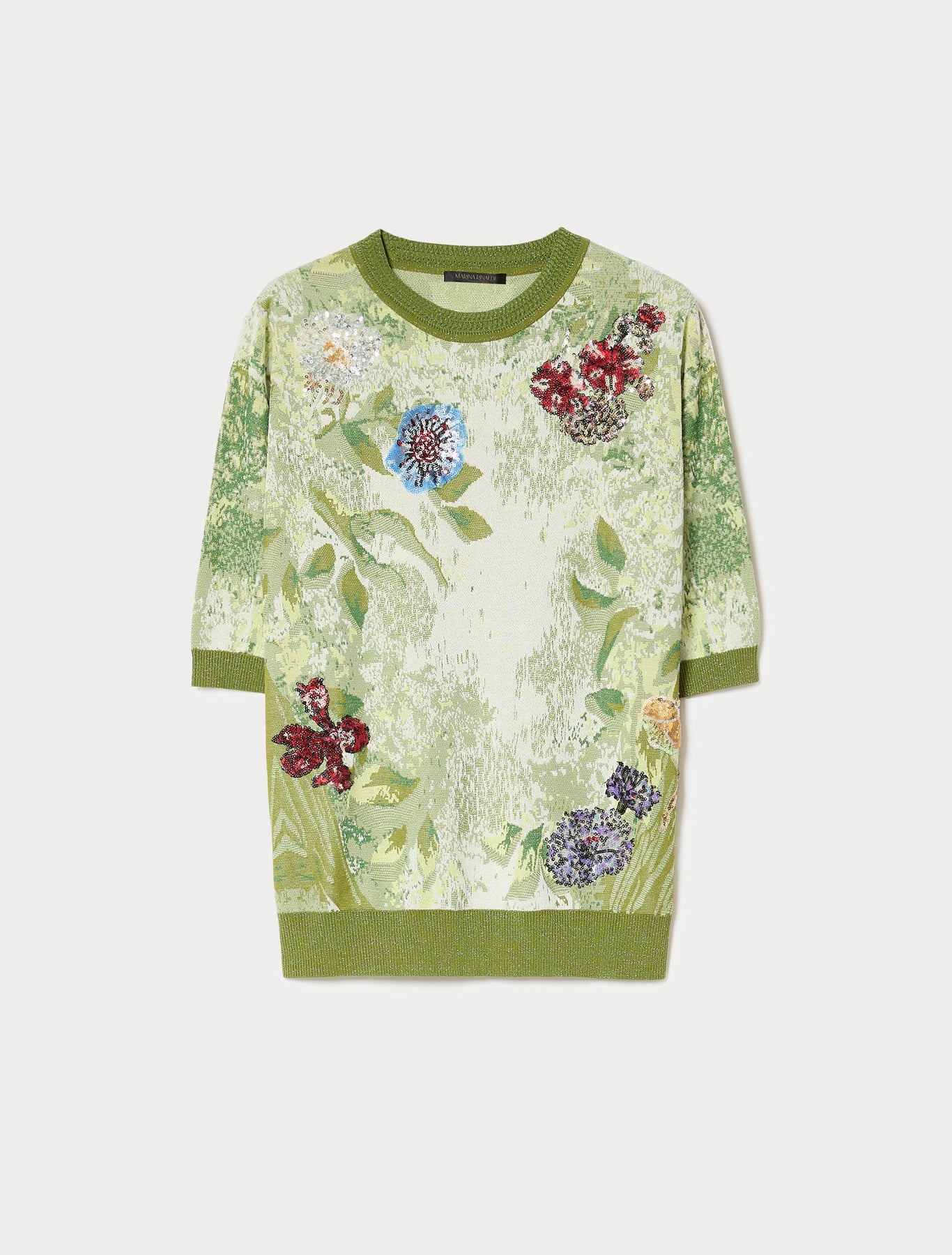 marina rinaldi embroidered jacquard sweater for woman
