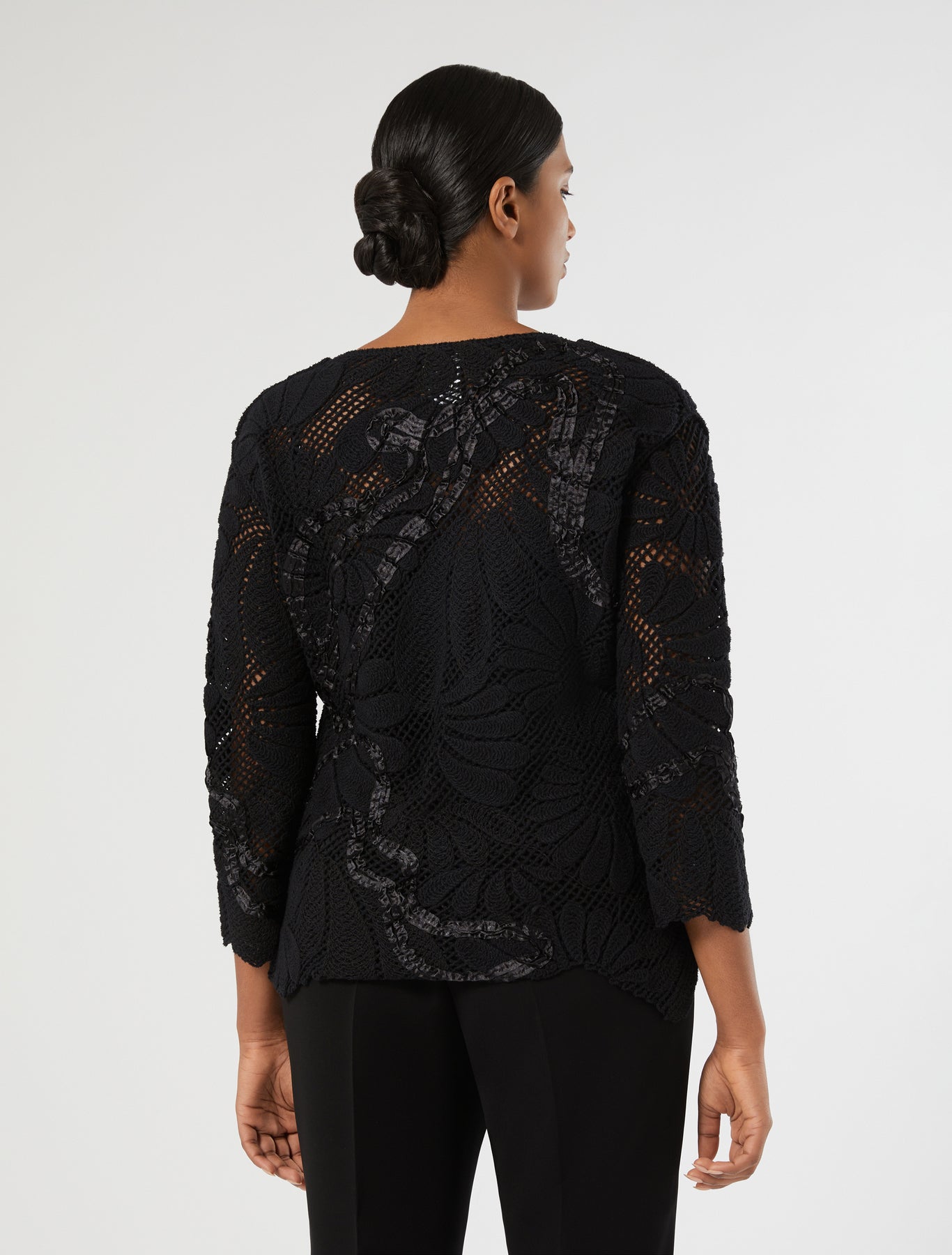 Embroidered cotton-blend sweater