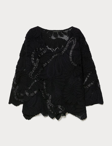 Embroidered cotton-blend sweater