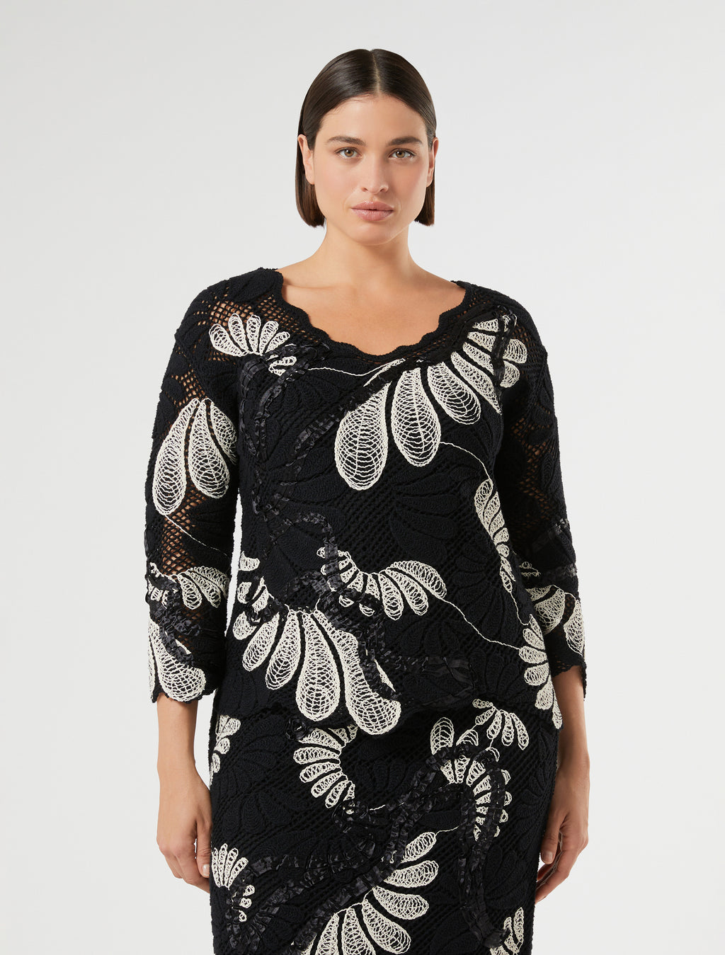 Embroidered cotton-blend sweater