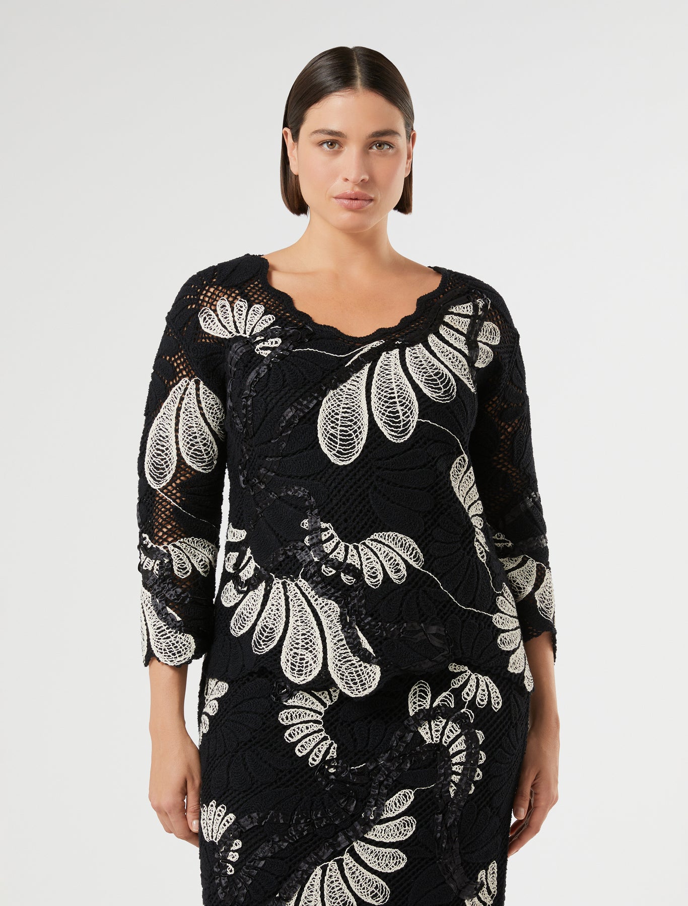 Embroidered cotton-blend sweater