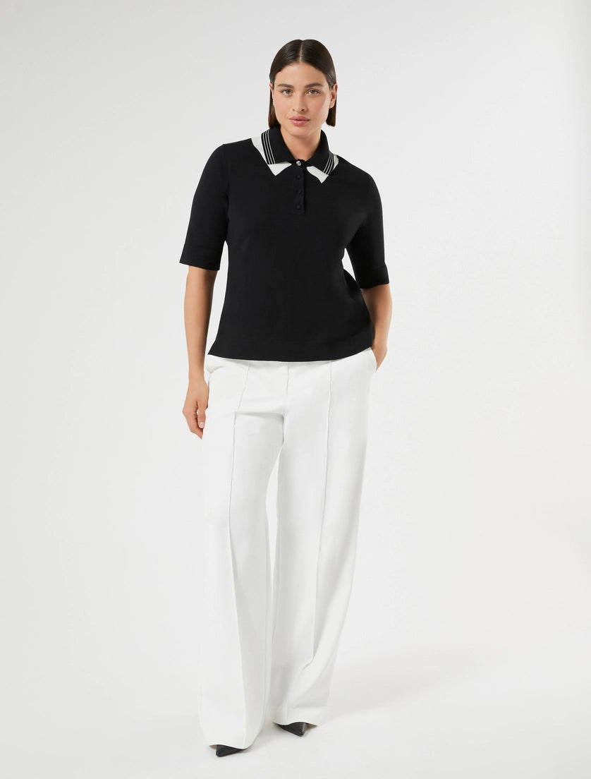 Cotton crepe sweater