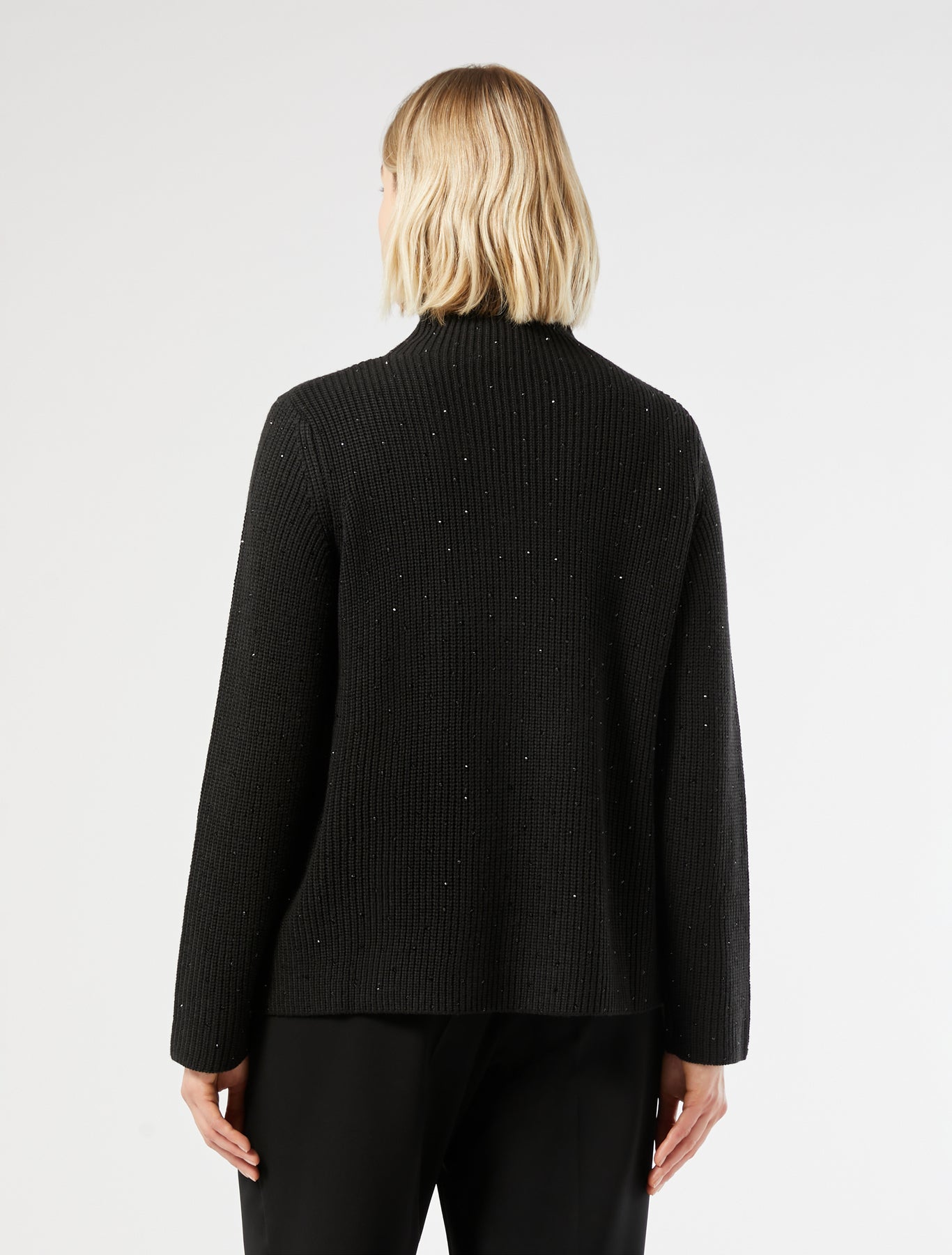 Rhinestone-adorned wool-blend sweater