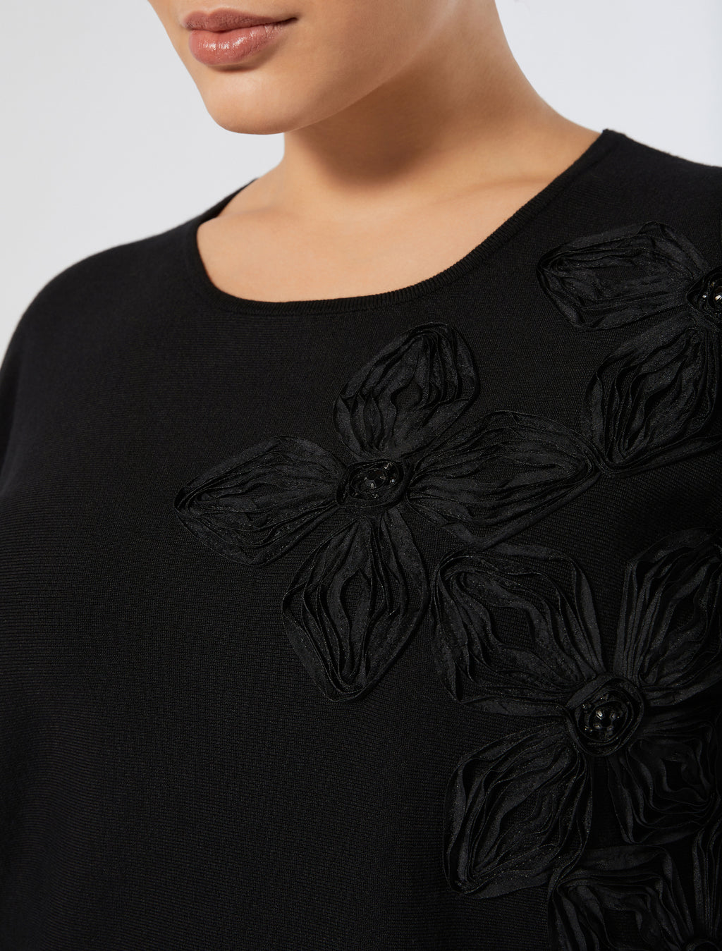 Viscose jumper with embroidery