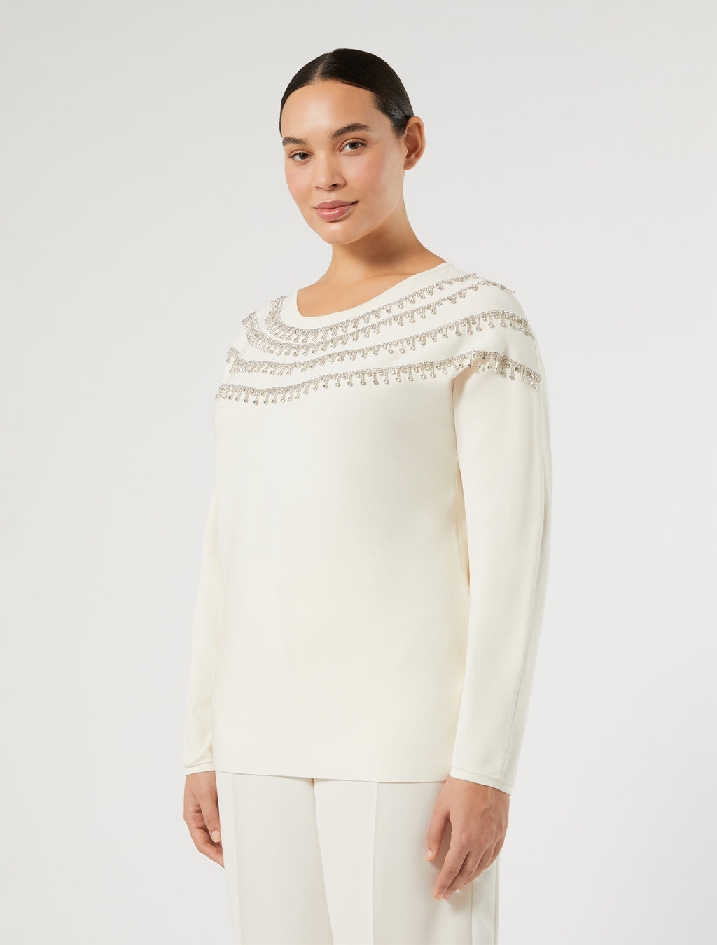 Marina Rinaldi embroidered viscose sweater for woman