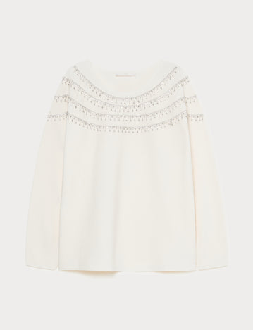 Marina Rinaldi embroidered viscose sweater for woman