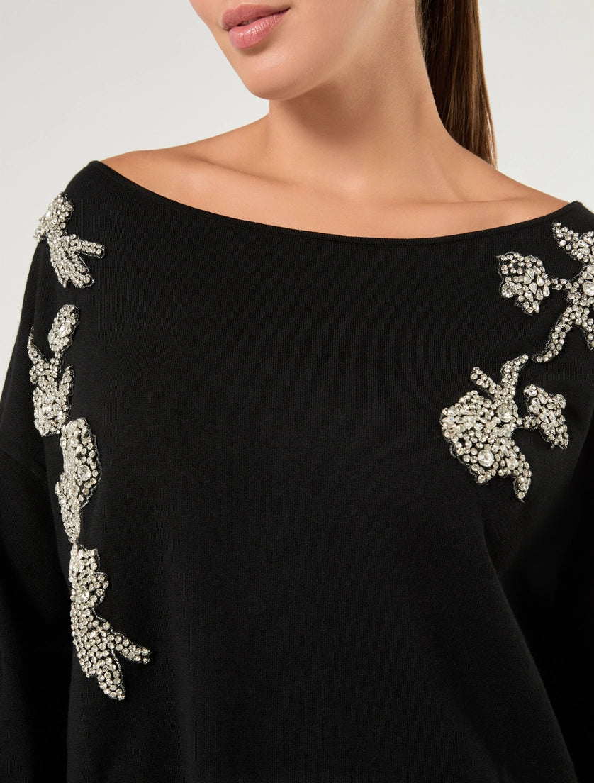 marina rinaldi Embroidered viscose sweater