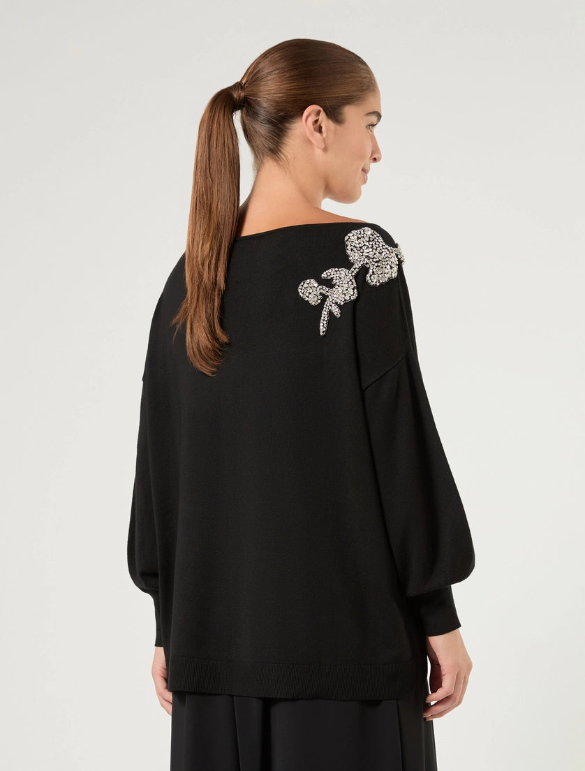 marina rinaldi Embroidered viscose sweater
