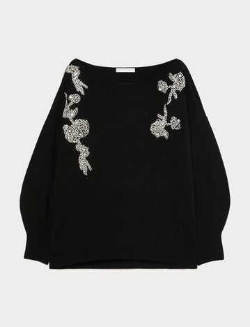 Embroidered viscose sweater
