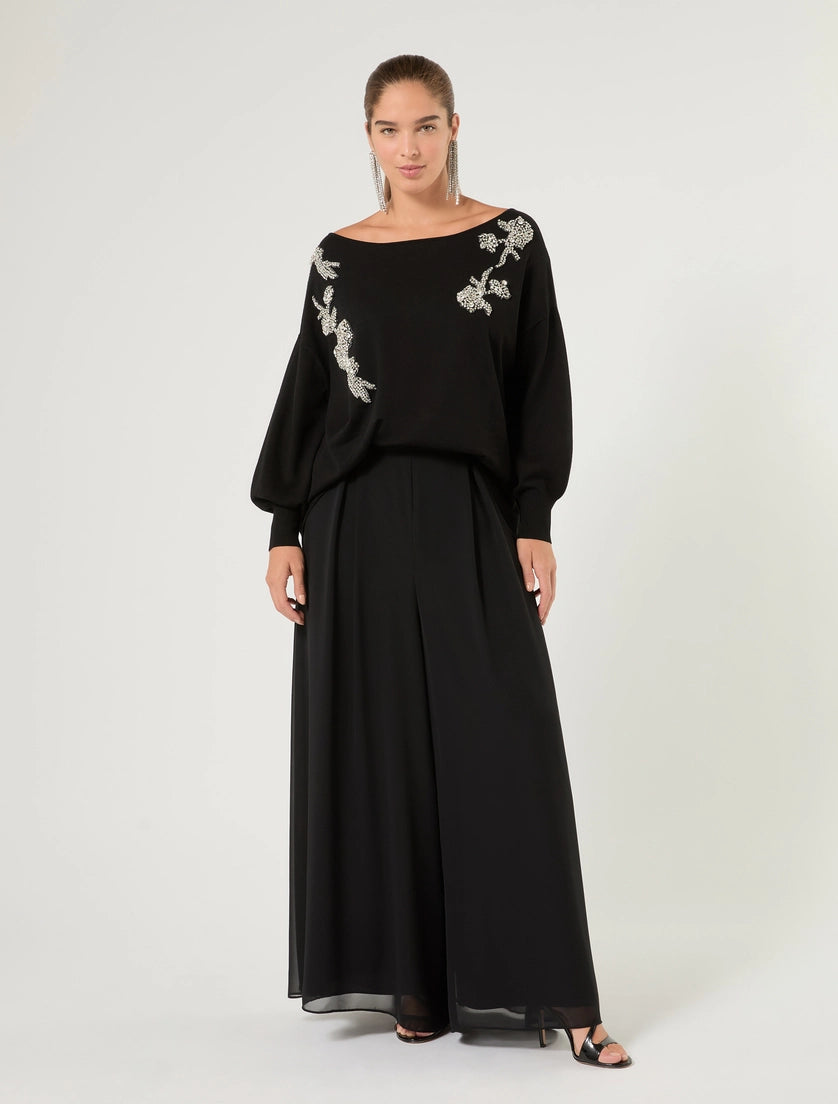 marina rinaldi Embroidered viscose sweater