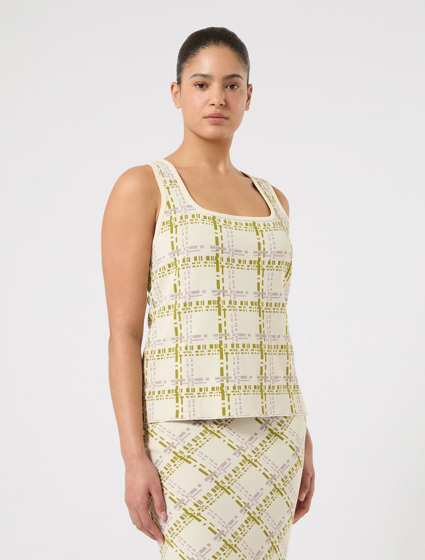 marina rinaldi jacquard viscose cardigan and vest top for woman