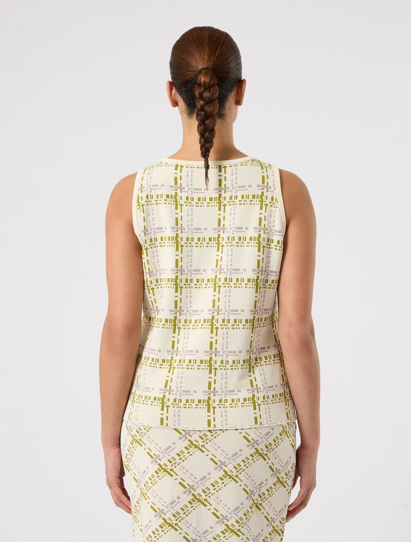 marina rinaldi jacquard viscose cardigan and vest top for woman