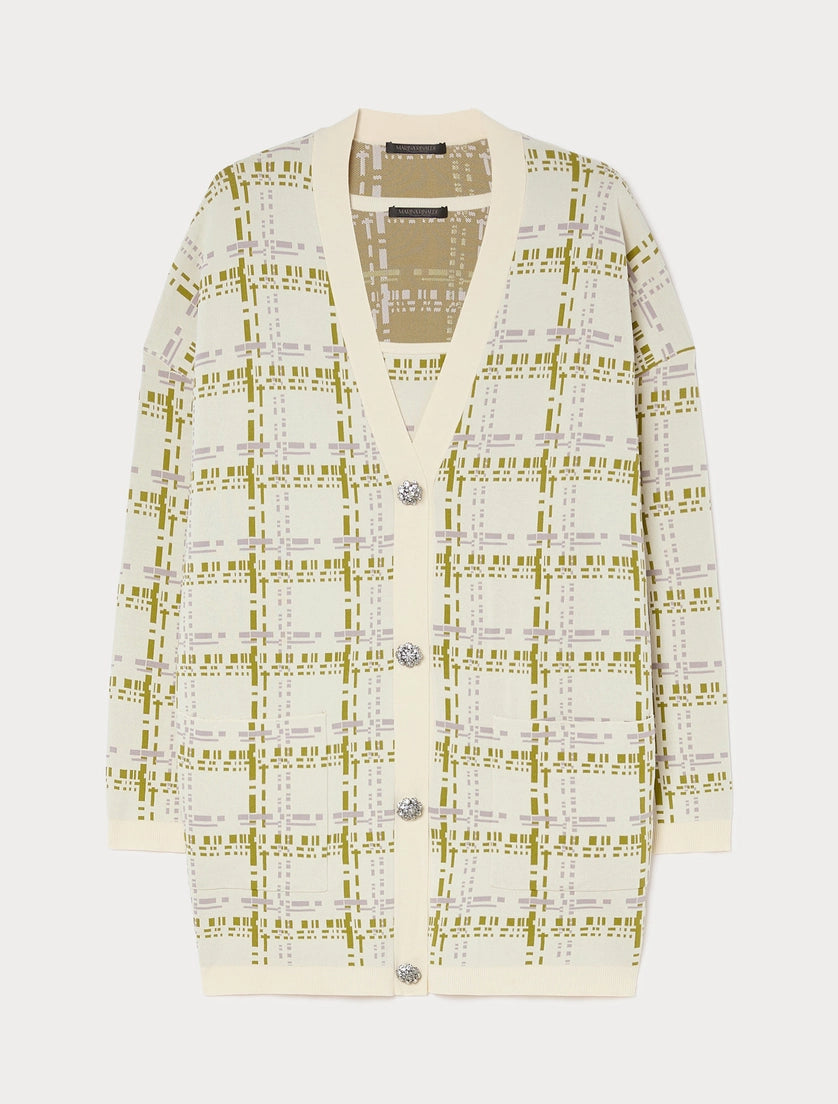 marina rinaldi jacquard viscose cardigan and vest top for woman