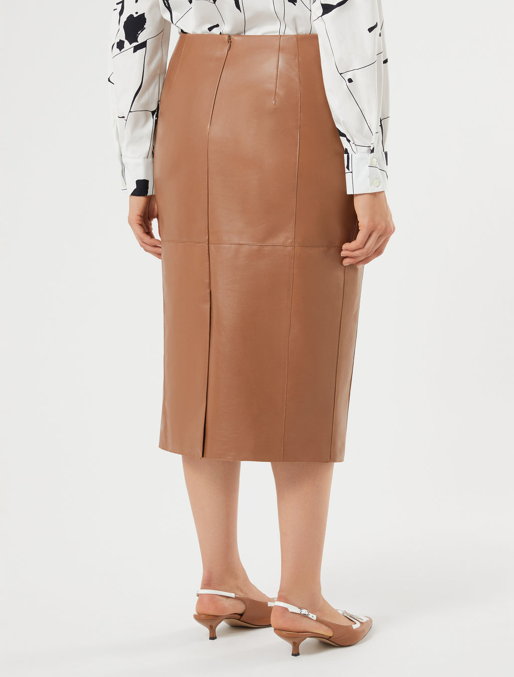 marina rinaldi nappa leather skirt for woman