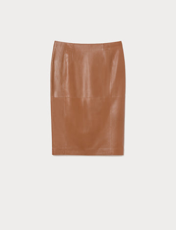 marina rinaldi nappa leather skirt for woman