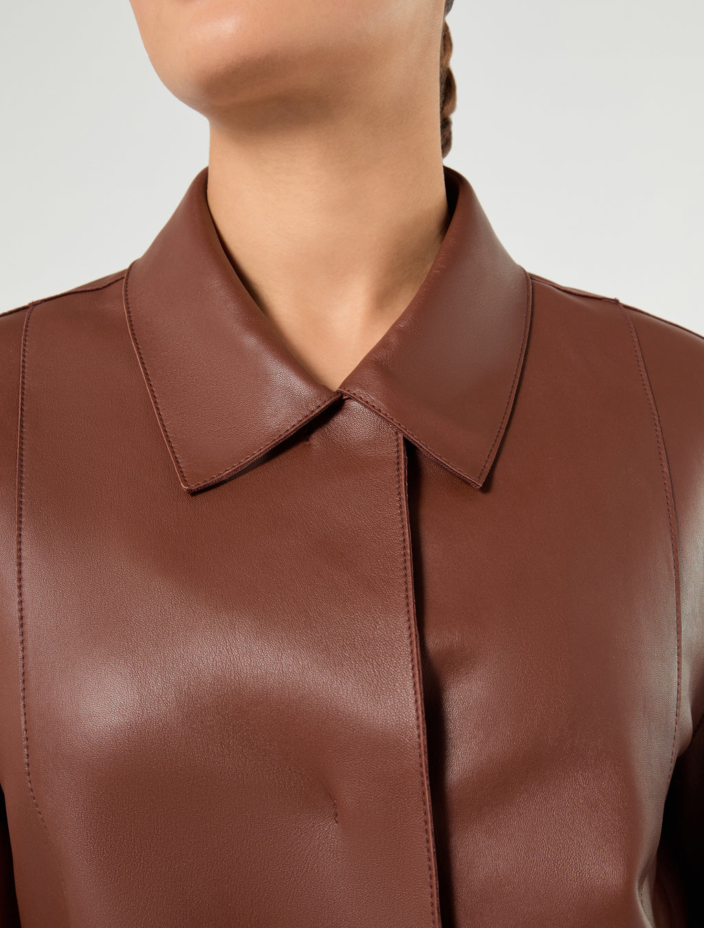 Marina Rinaldi nappa leather and jersey jacket for woman