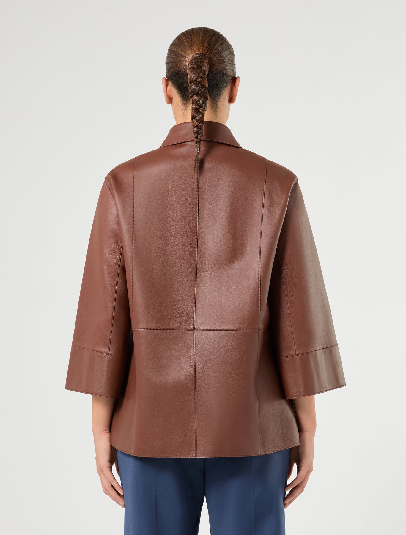 Marina Rinaldi nappa leather and jersey jacket for woman