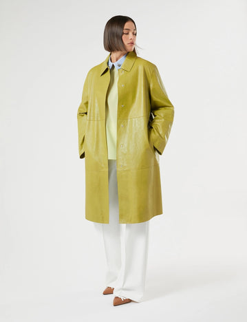 Nappa leather duster coat