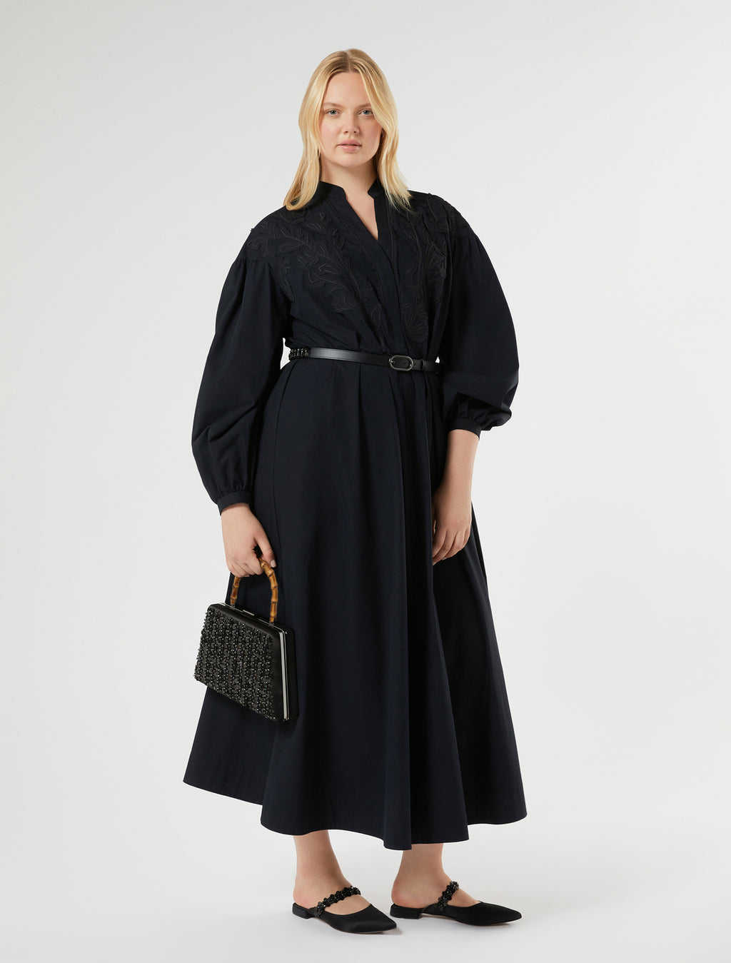 marina rinaldi embroidered leather belt for woman