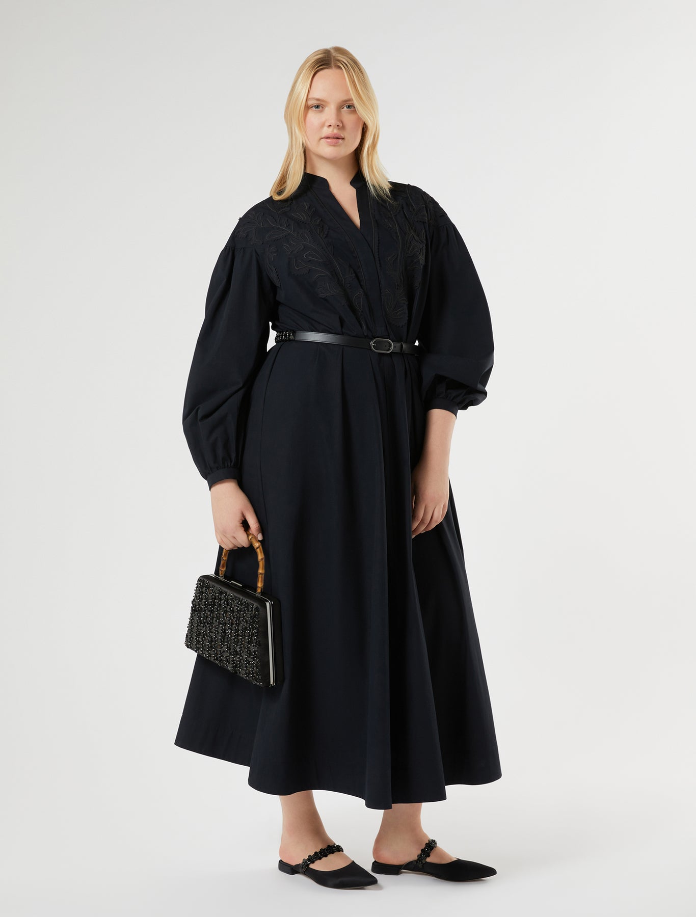 marina rinaldi embroidered leather belt for woman