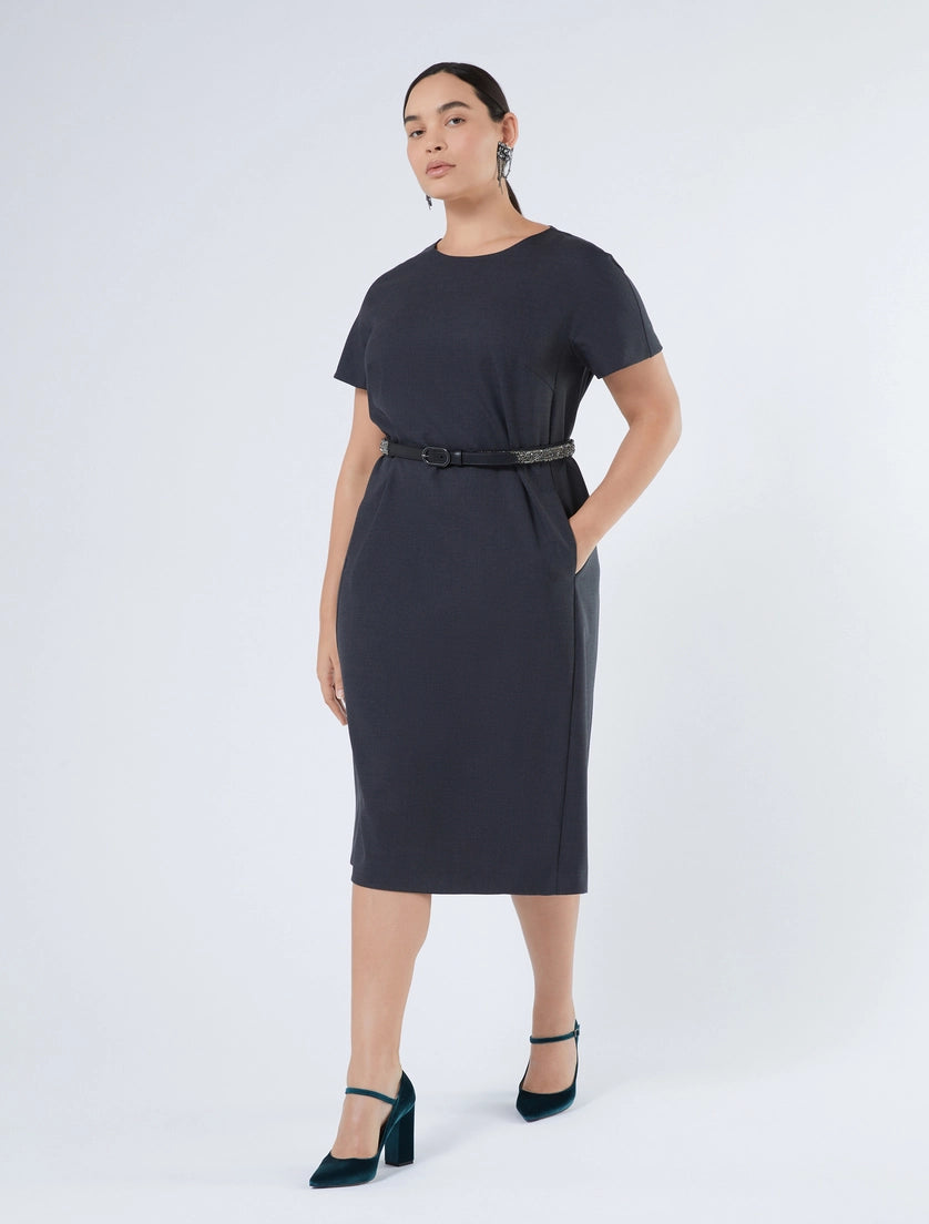 Belt with all-over rhinestone-embroidered detail