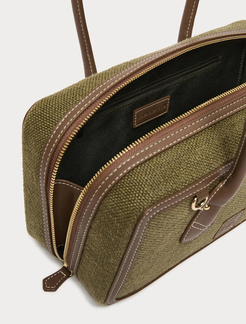 marina rinaldi canvas bowler bag for woman