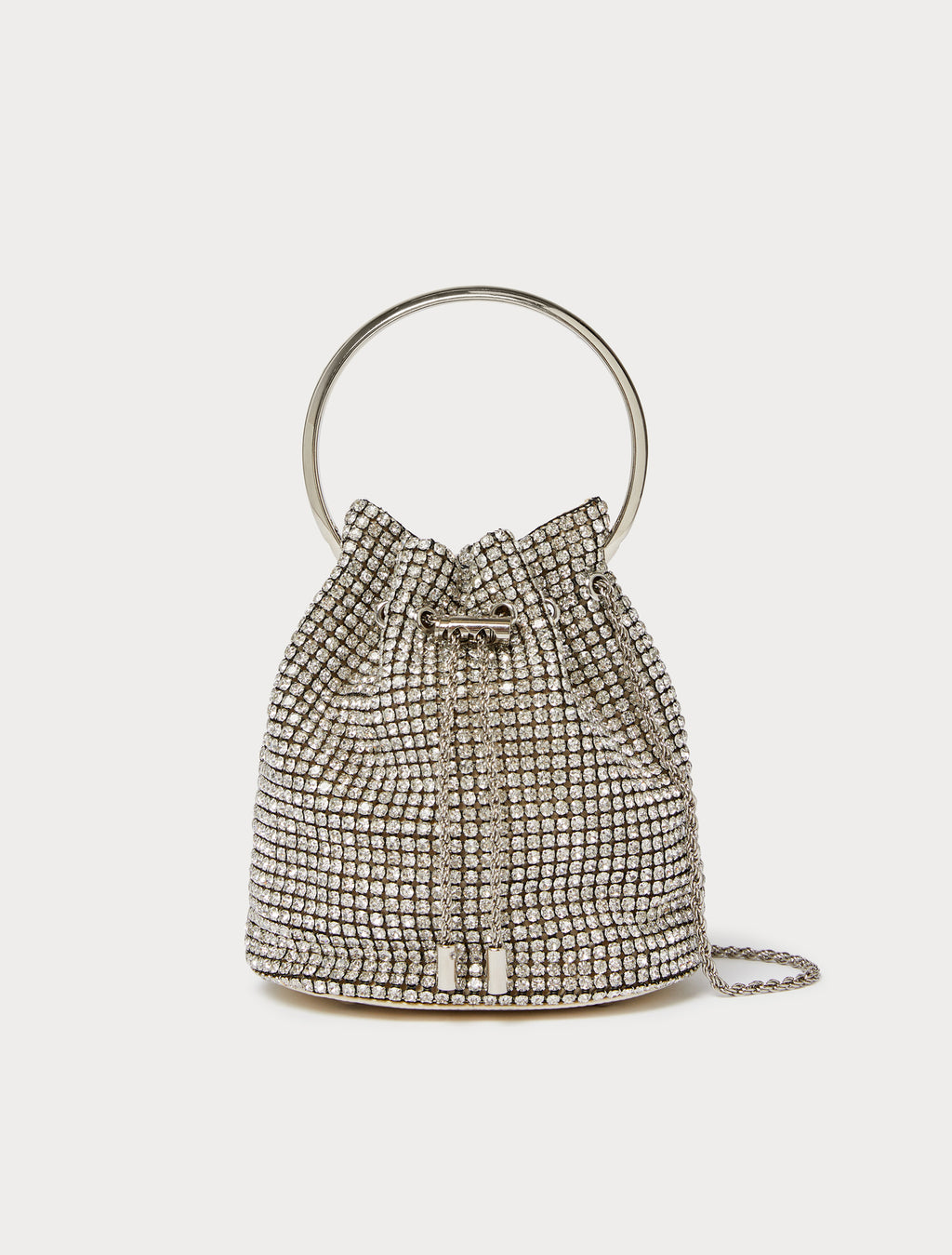 Bucket bag with all-over rhinestone detail