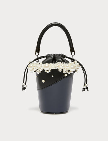 Marina Rinaldi bucket bag with pearls for woman