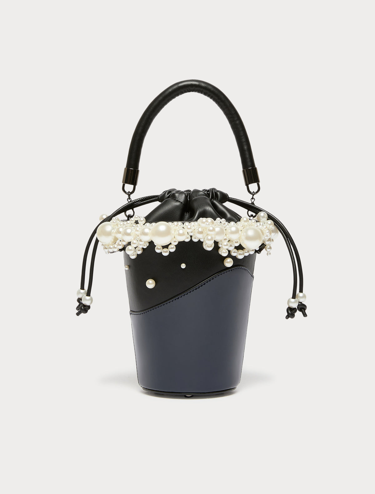 Marina Rinaldi bucket bag with pearls for woman
