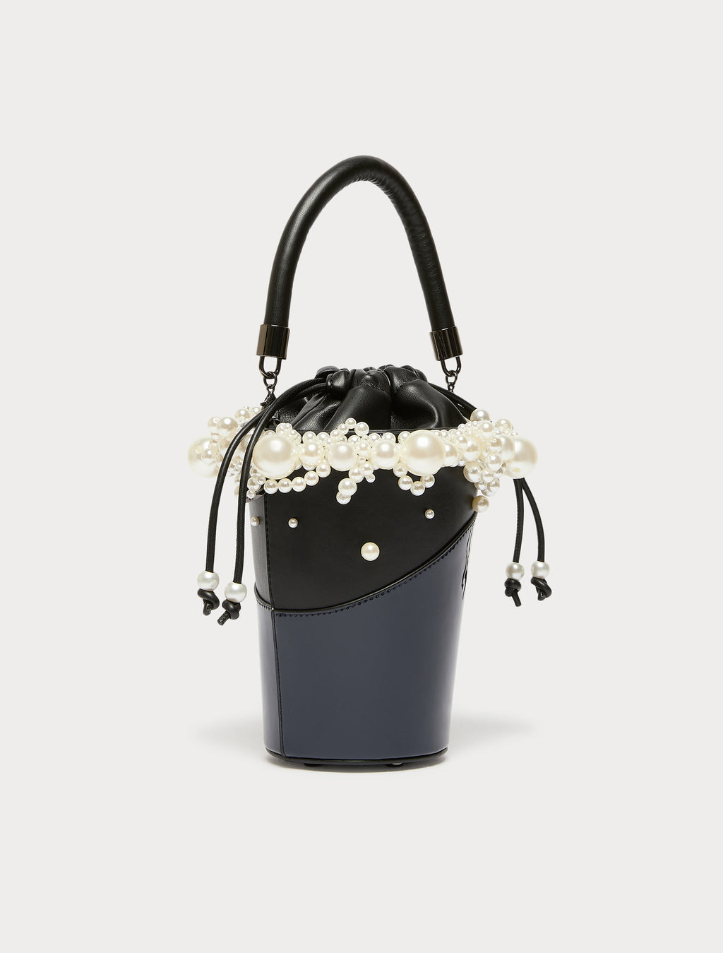 Marina Rinaldi bucket bag with pearls for woman