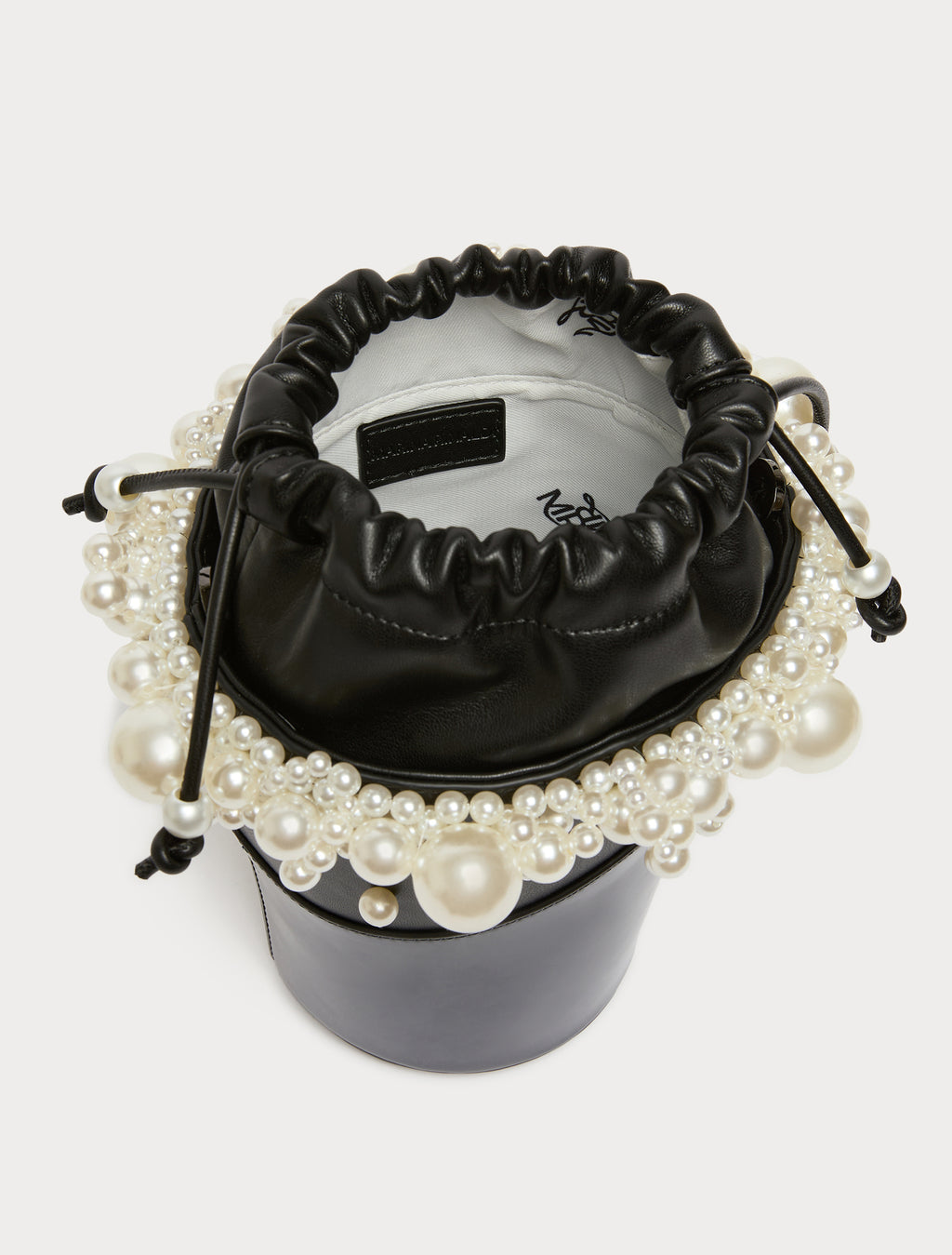 Marina Rinaldi bucket bag with pearls for woman