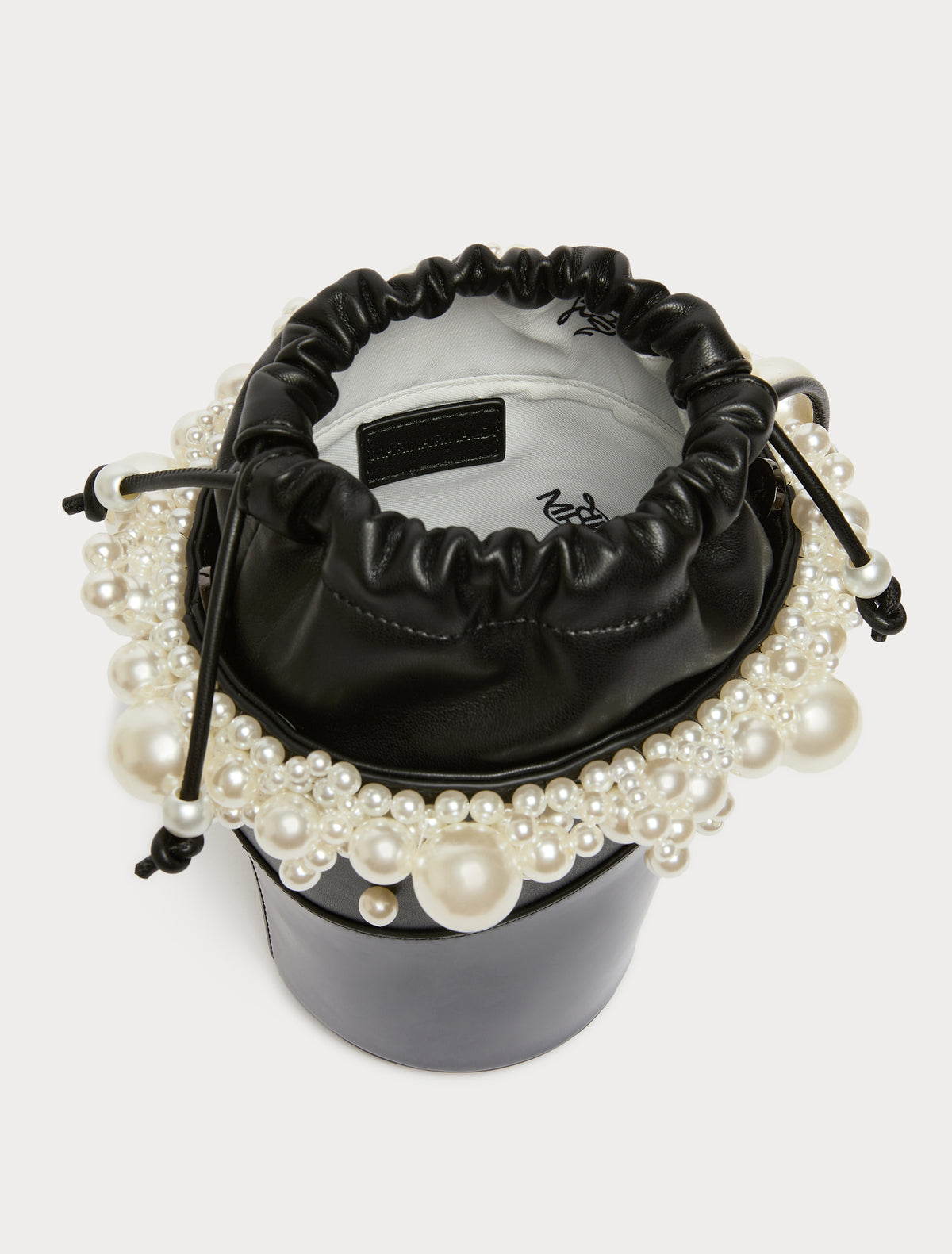 Marina Rinaldi bucket bag with pearls for woman