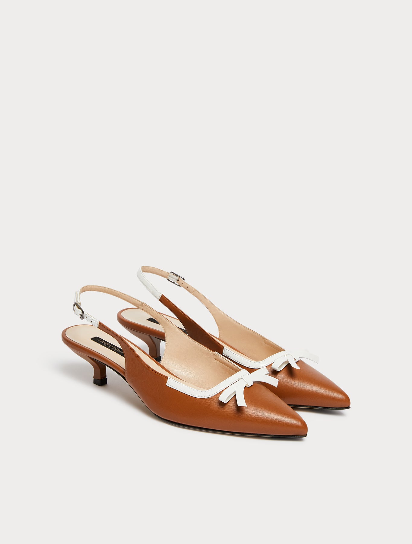 marina rinaldi nappa leather slingback heels for woman