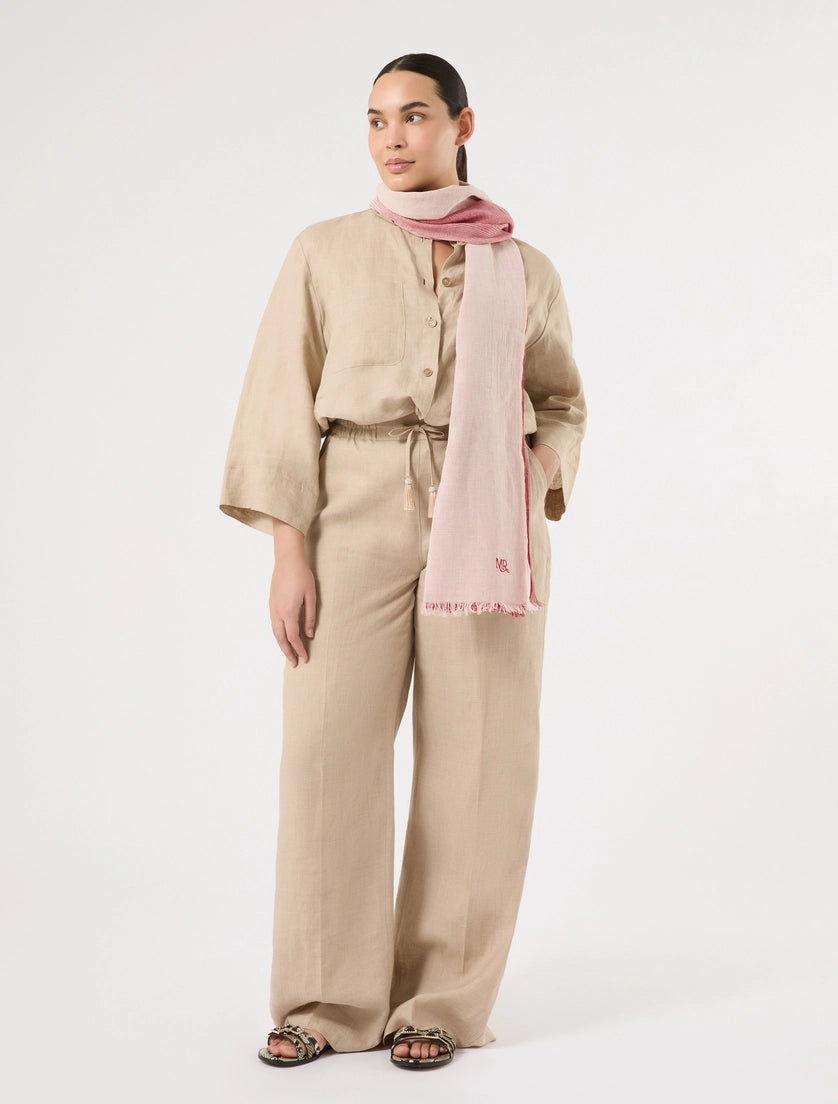 marina rinaldi cotton and linen stole for woman