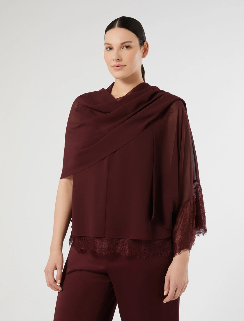 Georgette stole with lace detail