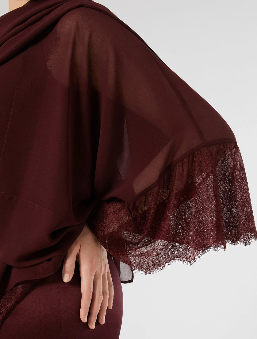 Georgette stole with lace detail