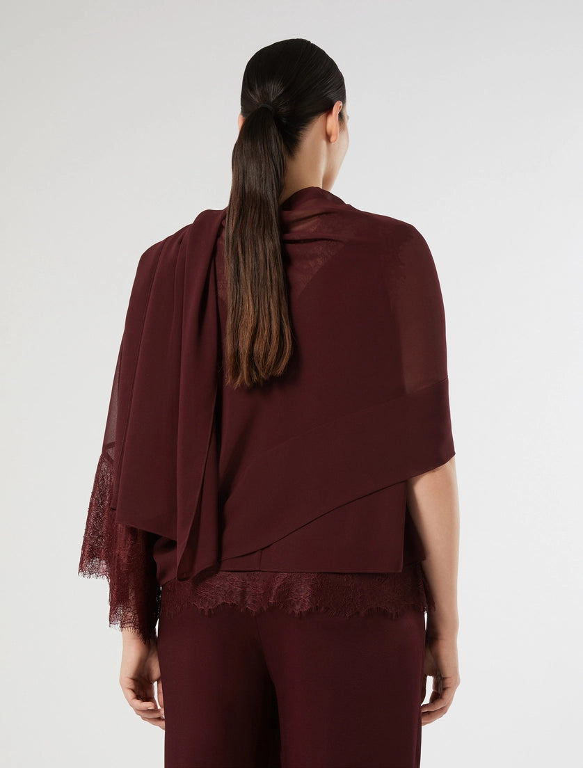 Georgette stole with lace detail