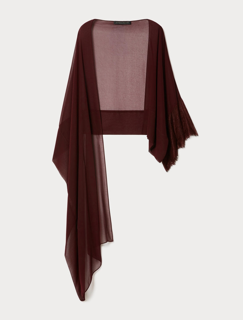 Georgette stole with lace detail