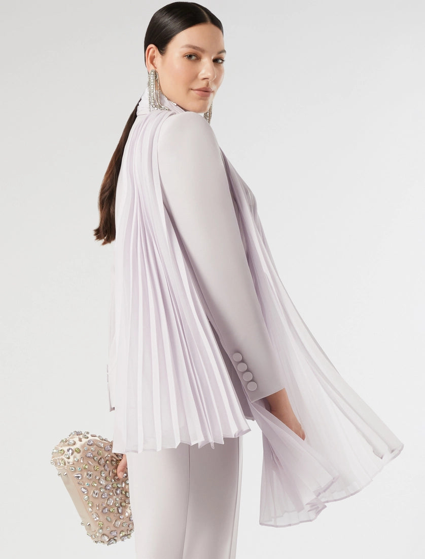 Plissé-pleated crepe georgette stole