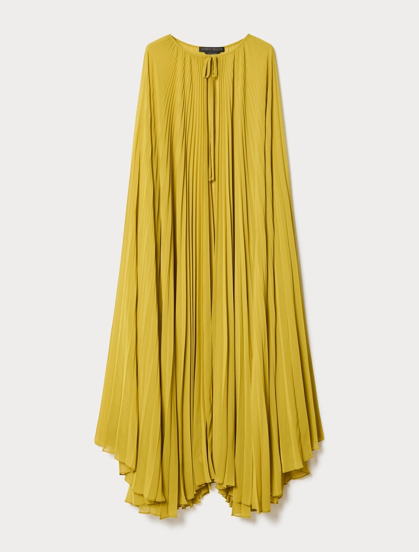 Plissé-pleated crepe georgette cape