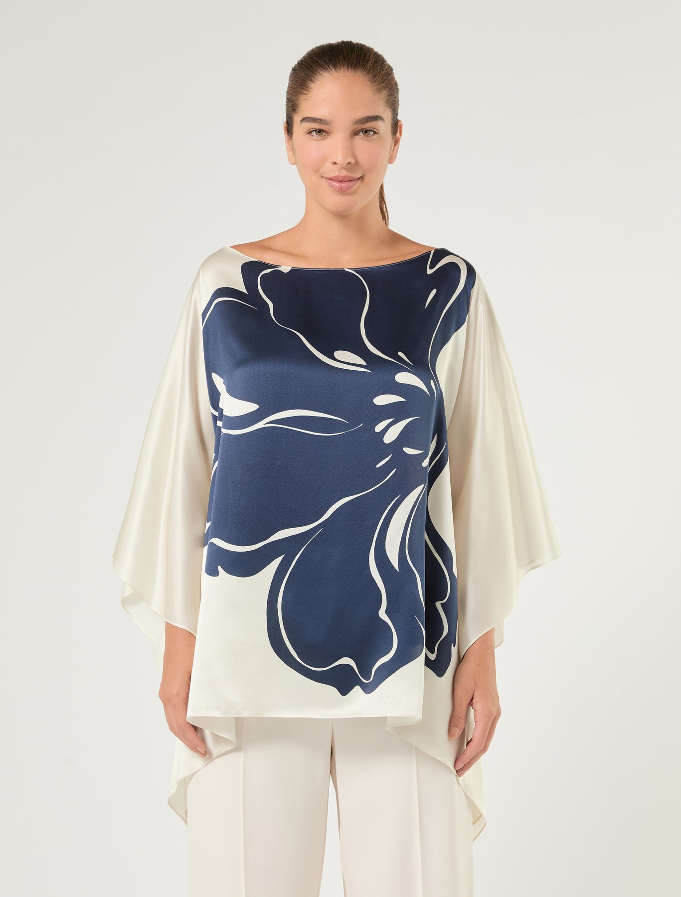 Marina Rinaldi silk satin poncho for woman