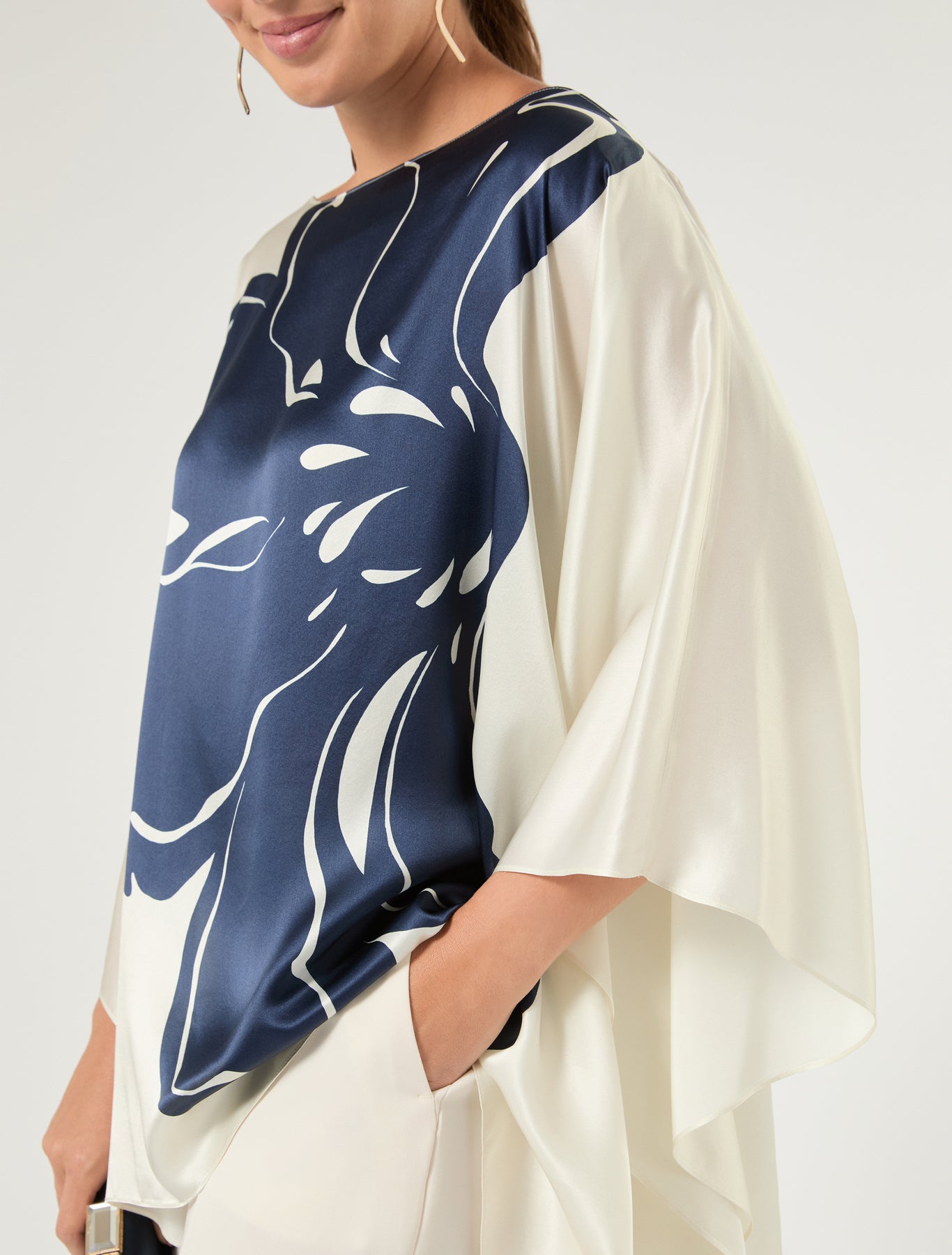 Marina Rinaldi silk satin poncho for woman