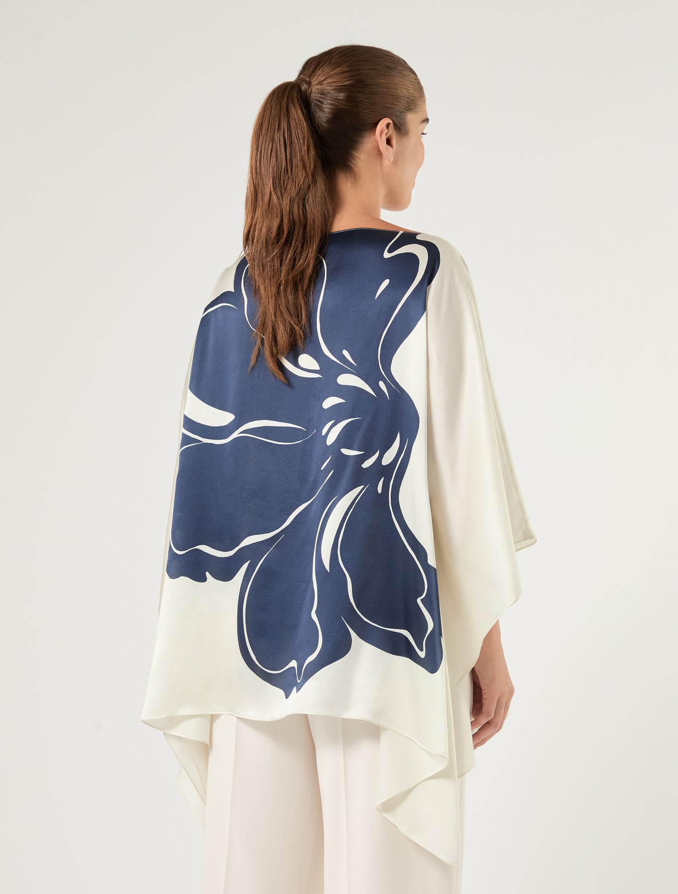 Marina Rinaldi silk satin poncho for woman